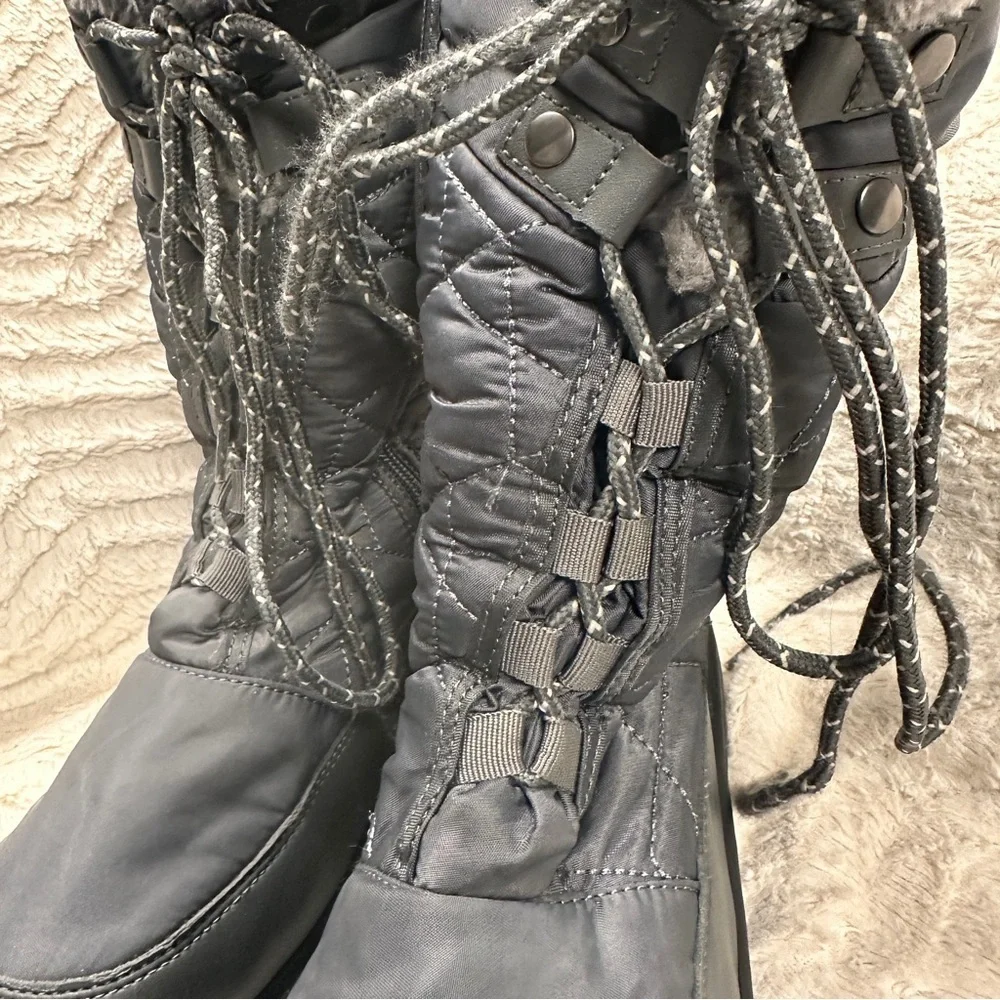 Dream Pairs Goose Womens Grey Faux Fur Winter Boots Size 9  EUC!